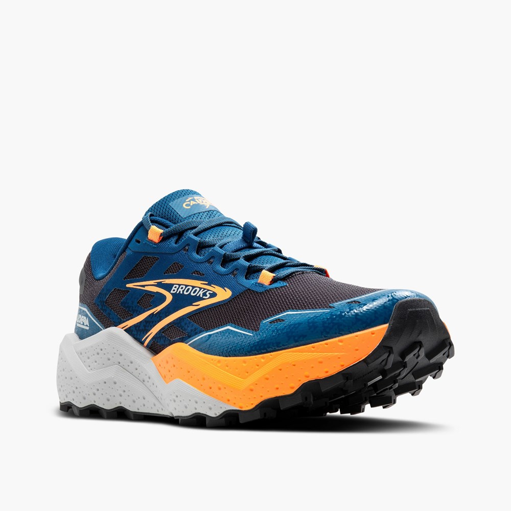 Chaussure Trail Running Brooks Caldera 7 Bleu Orange Homme | FKT-4748011